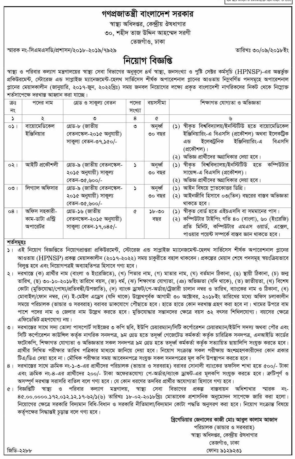 www.dghs.gov.bd job circular DGHS job circular