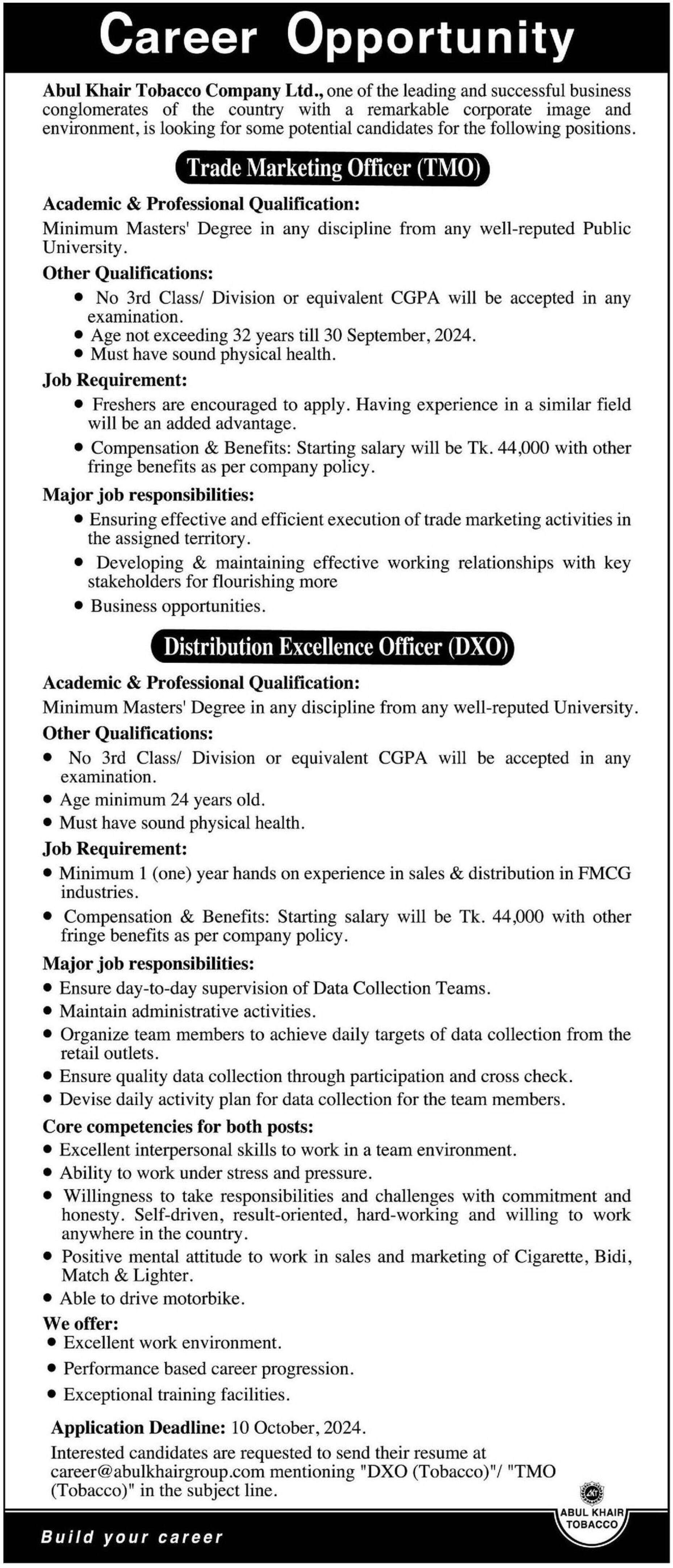 abul khair tobacco Job at Co Ltd Abul Khair Tobacco Company Ltd,